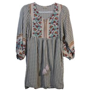 Marabelle Boho Tassel Tie Lightweight Boho Casual Dress Size M